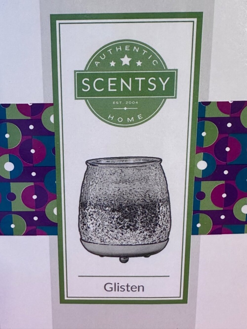 Scentsy Glisten Wax Warmer With Crackled Glass Finish - Authentic Home Décor